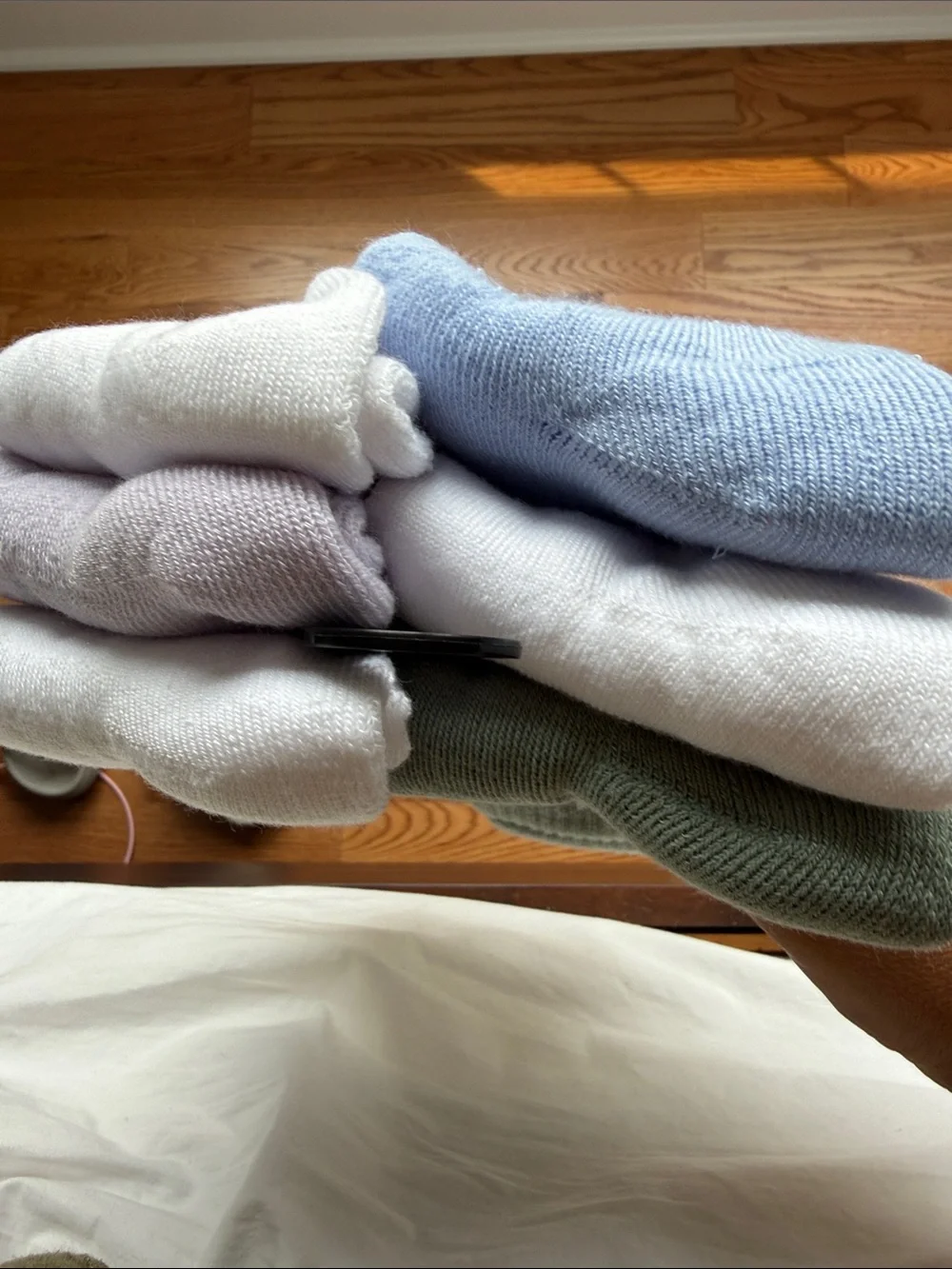 adidas Crew Socks 6-Pack – White & Light Blue light purple & silver green